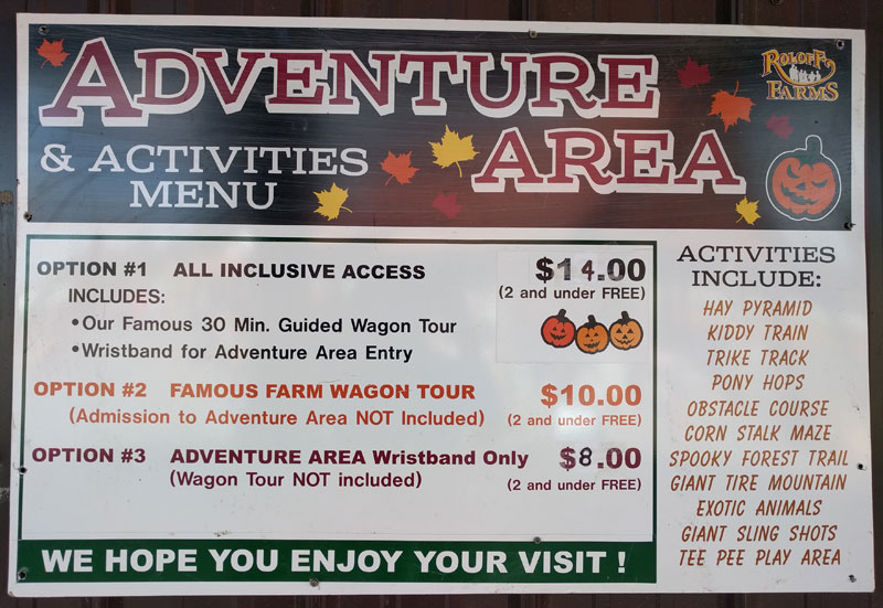 Roloff Farm Ticket Menu