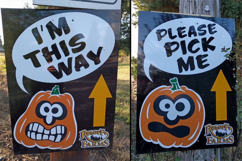 Signs to Roloff Farms