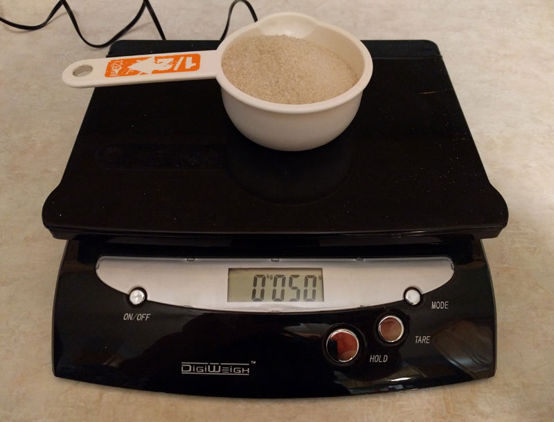 Weighing sugar